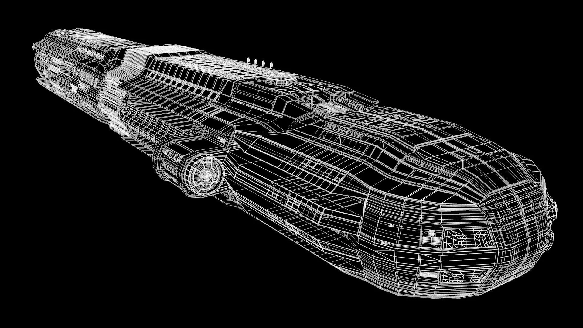 Star Cruiser Highly Detailed SciFi Spaceship with PBR Materials 3D model_28