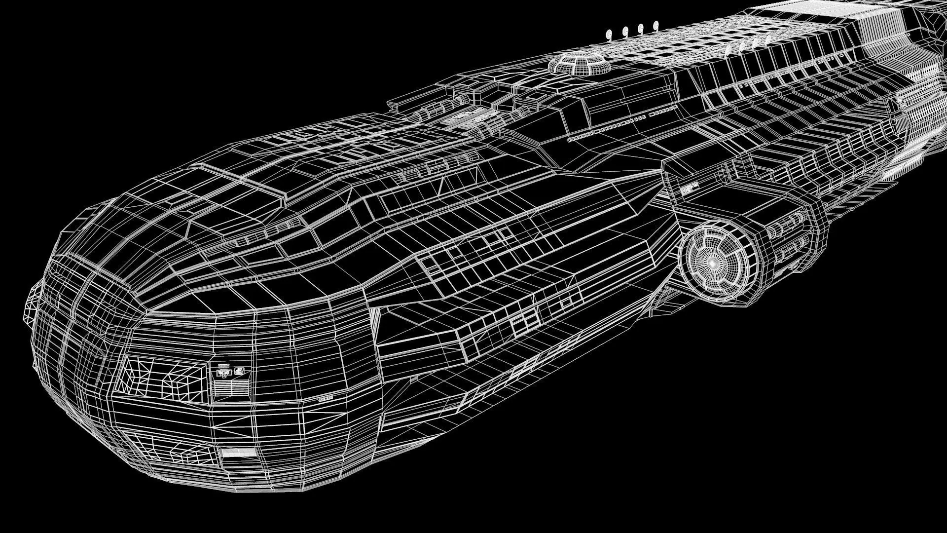 Star Cruiser Highly Detailed SciFi Spaceship with PBR Materials 3D model_32