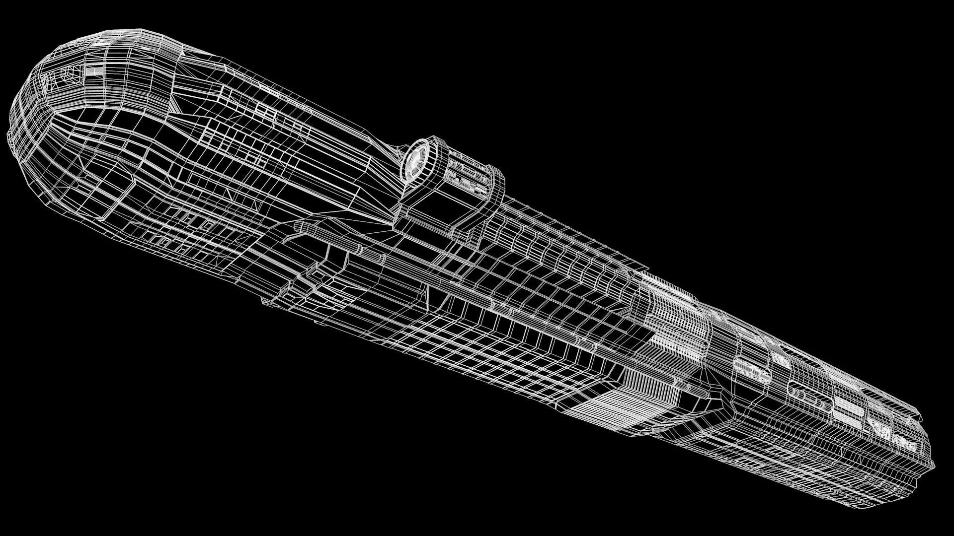 Star Cruiser Highly Detailed SciFi Spaceship with PBR Materials 3D model_29