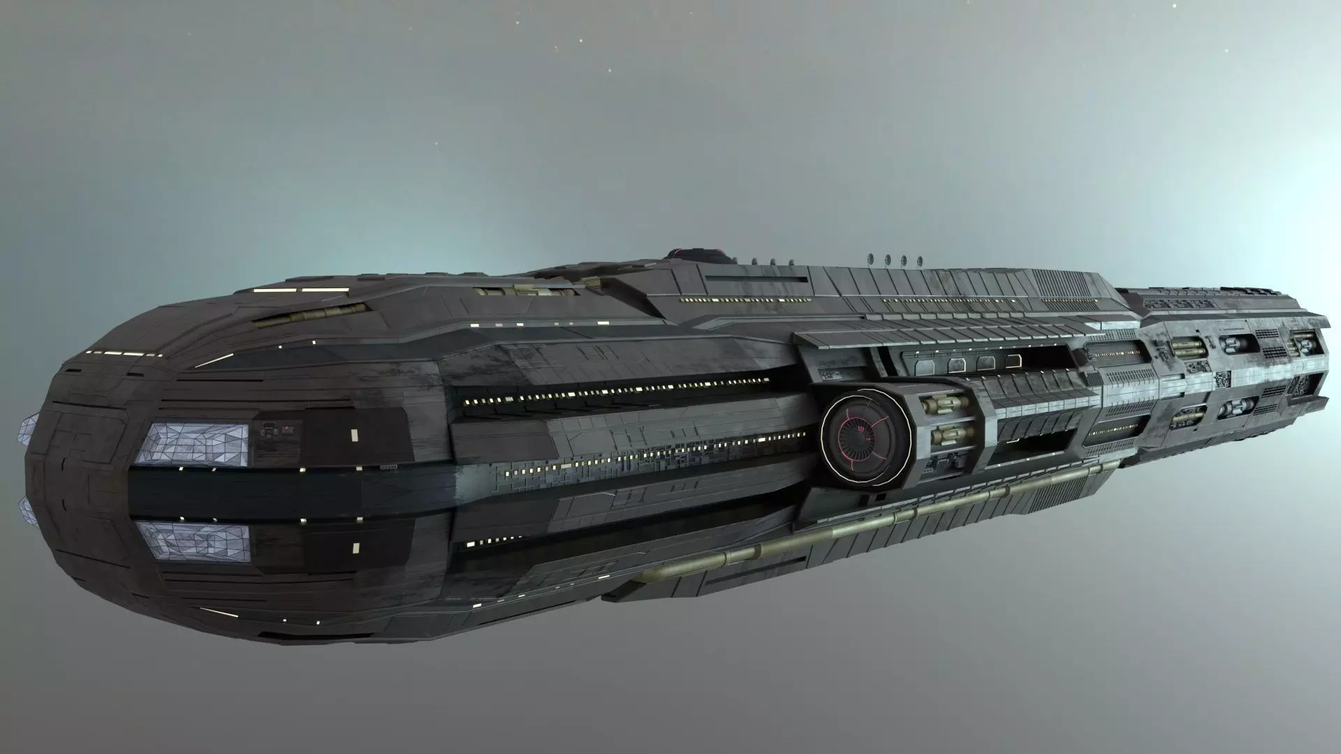 Star Cruiser Highly Detailed SciFi Spaceship with PBR Materials 3D model