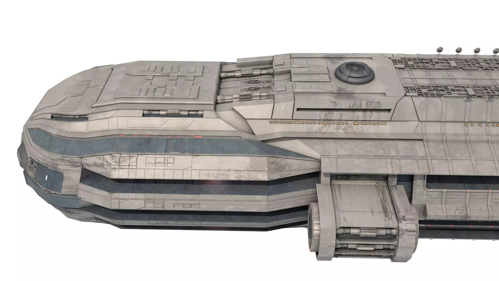 Star Cruiser Highly Detailed SciFi Spaceship with PBR Materials 3D model_4