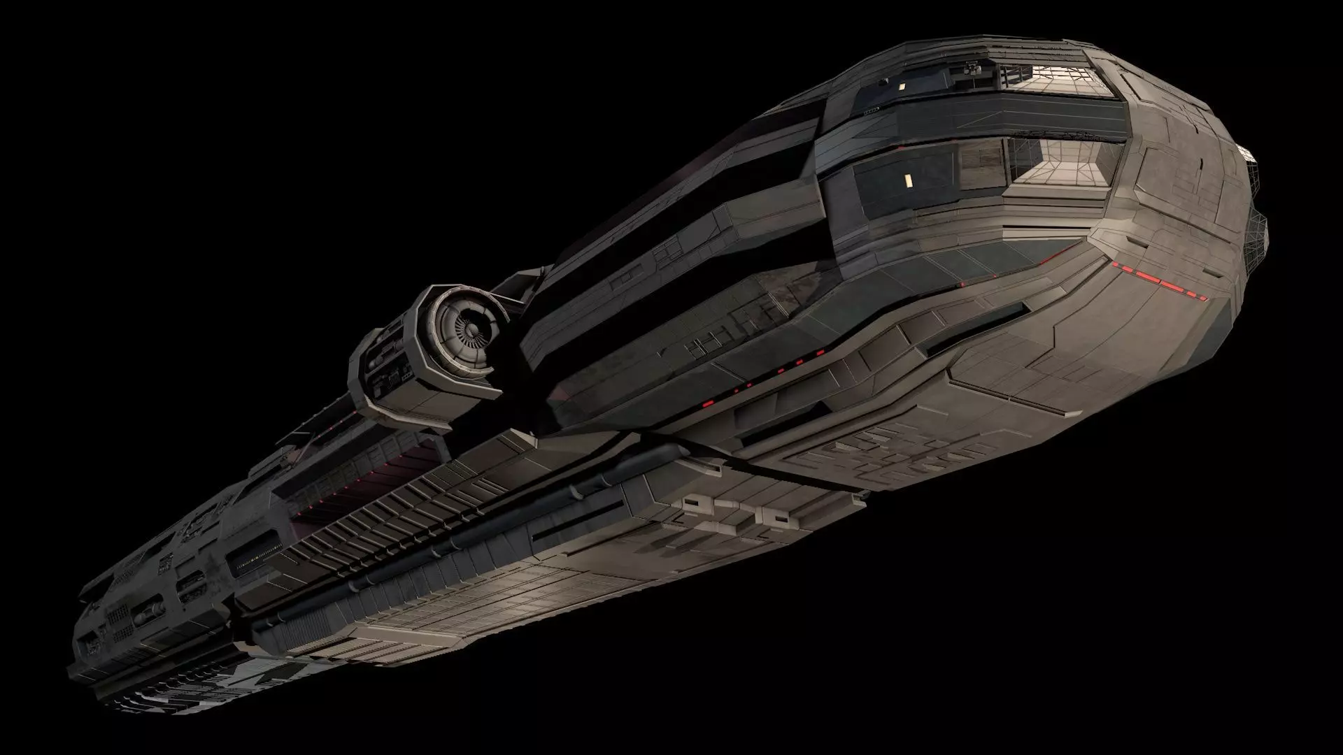 Star Cruiser Highly Detailed SciFi Spaceship with PBR Materials 3D model_22