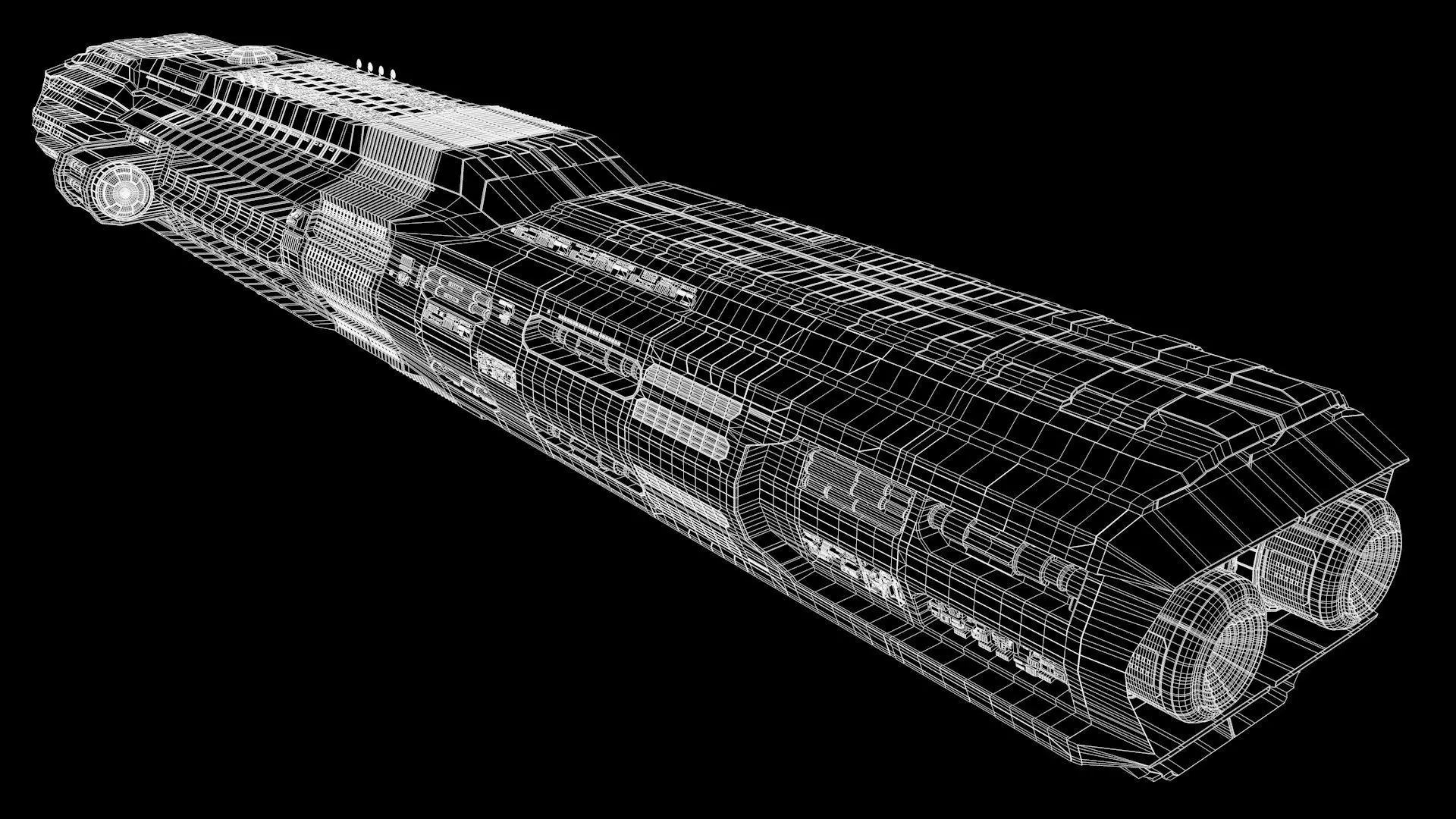 Star Cruiser Highly Detailed SciFi Spaceship with PBR Materials 3D model_30