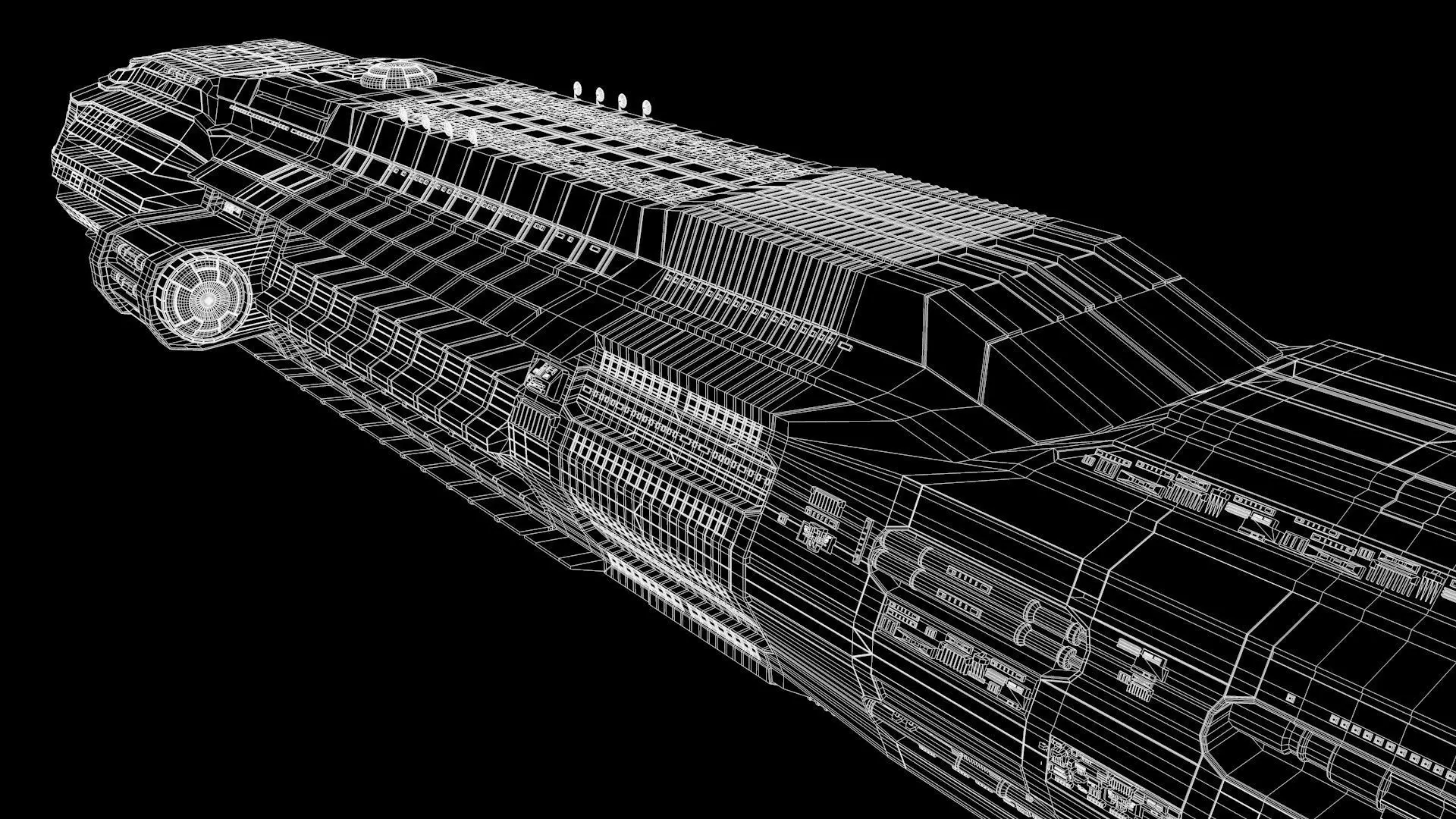 Star Cruiser Highly Detailed SciFi Spaceship with PBR Materials 3D model_31