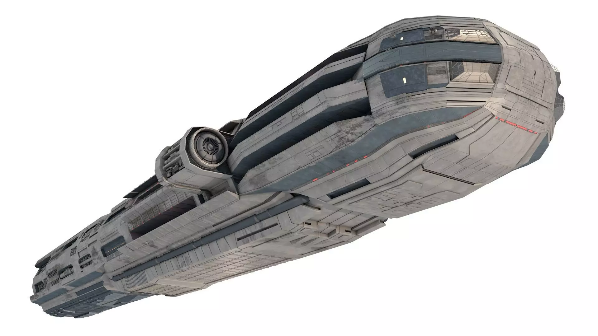 Star Cruiser Highly Detailed SciFi Spaceship with PBR Materials 3D model_1