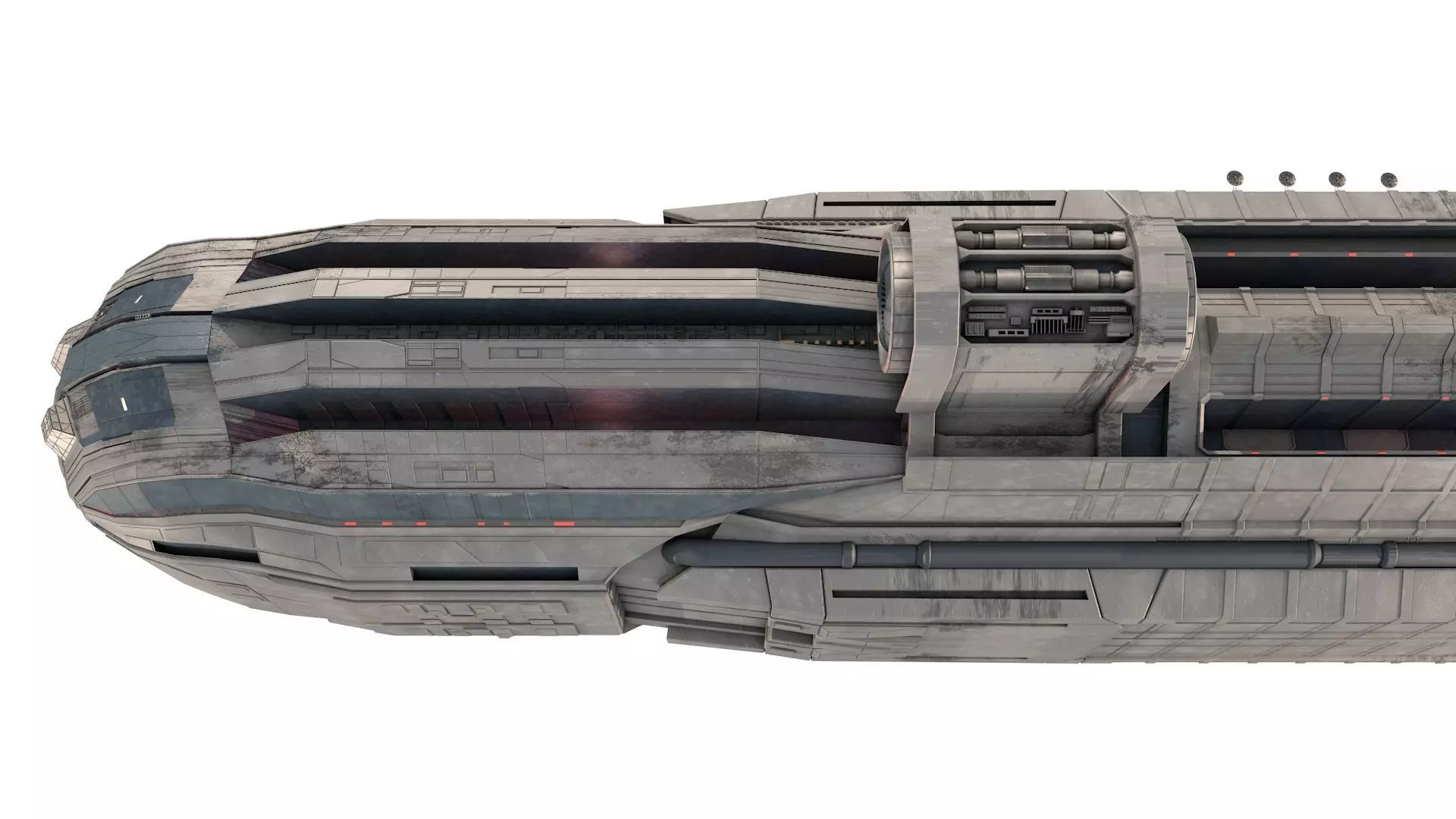 Star Cruiser Highly Detailed SciFi Spaceship with PBR Materials 3D model_19