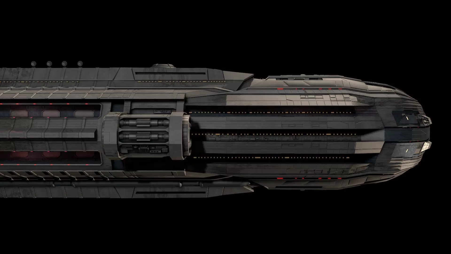 Star Cruiser Highly Detailed SciFi Spaceship with PBR Materials 3D model_21