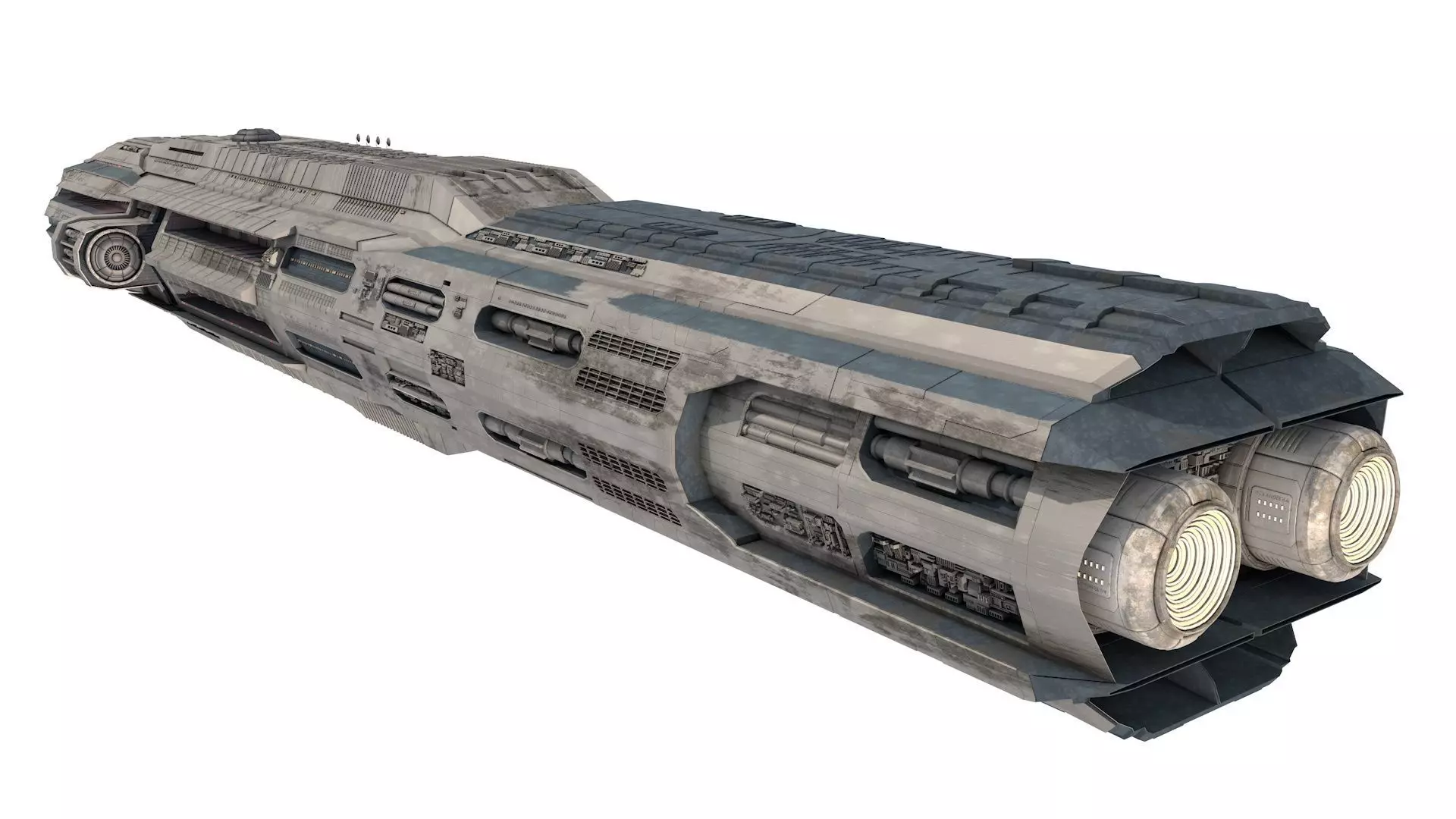 Star Cruiser Highly Detailed SciFi Spaceship with PBR Materials 3D model_2