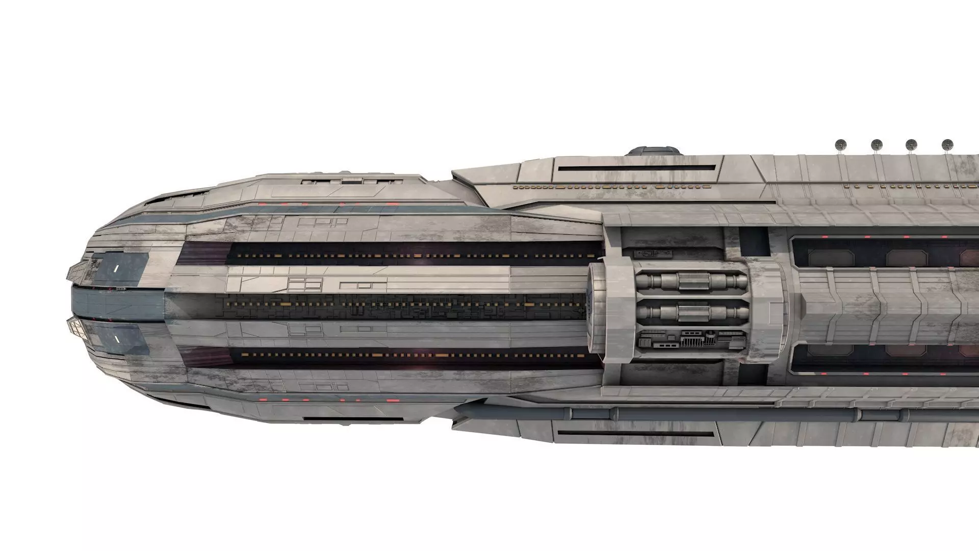 Star Cruiser Highly Detailed SciFi Spaceship with PBR Materials 3D model_18