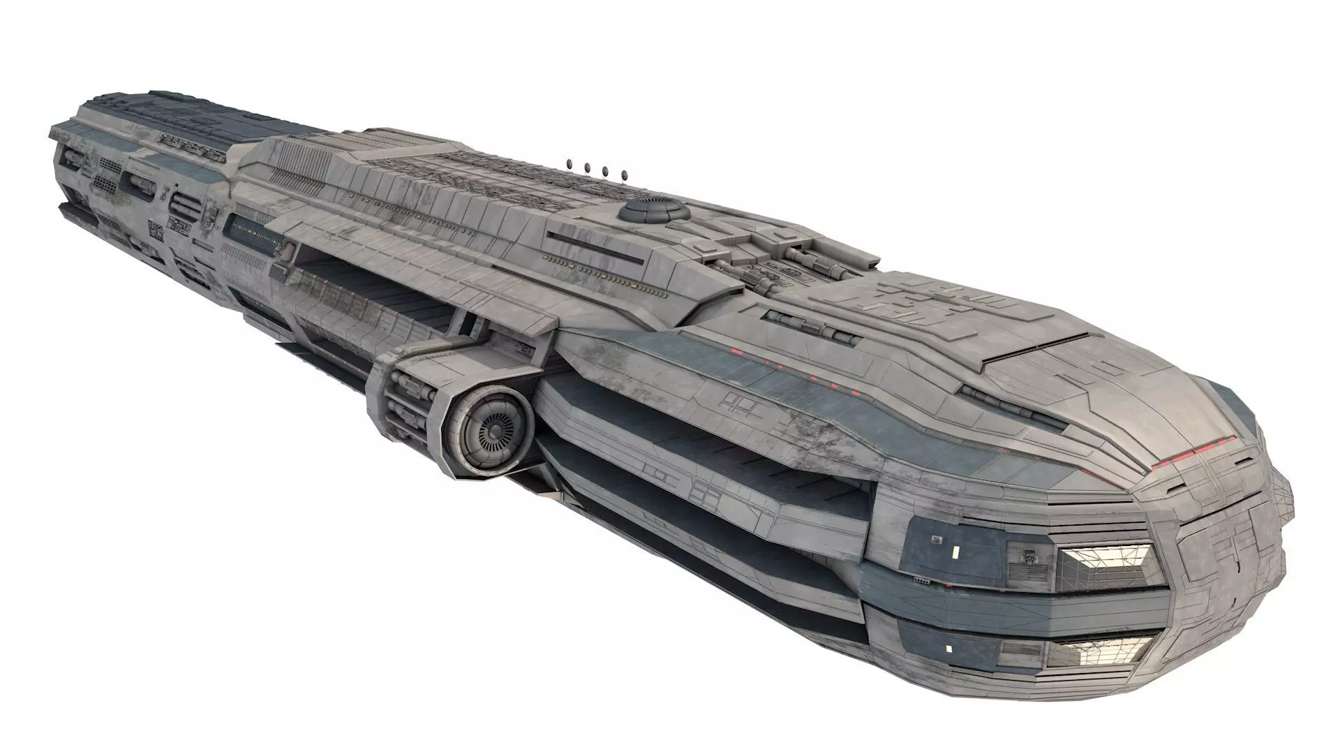 Star Cruiser Highly Detailed SciFi Spaceship with PBR Materials 3D model_0