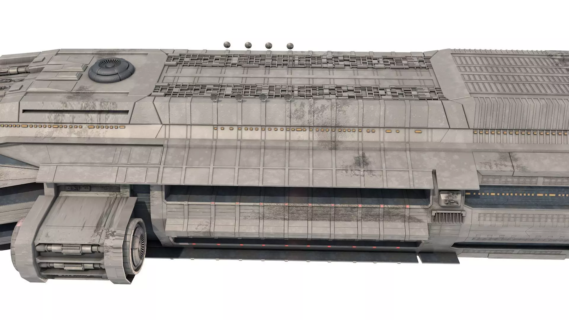 Star Cruiser Highly Detailed SciFi Spaceship with PBR Materials 3D model_14