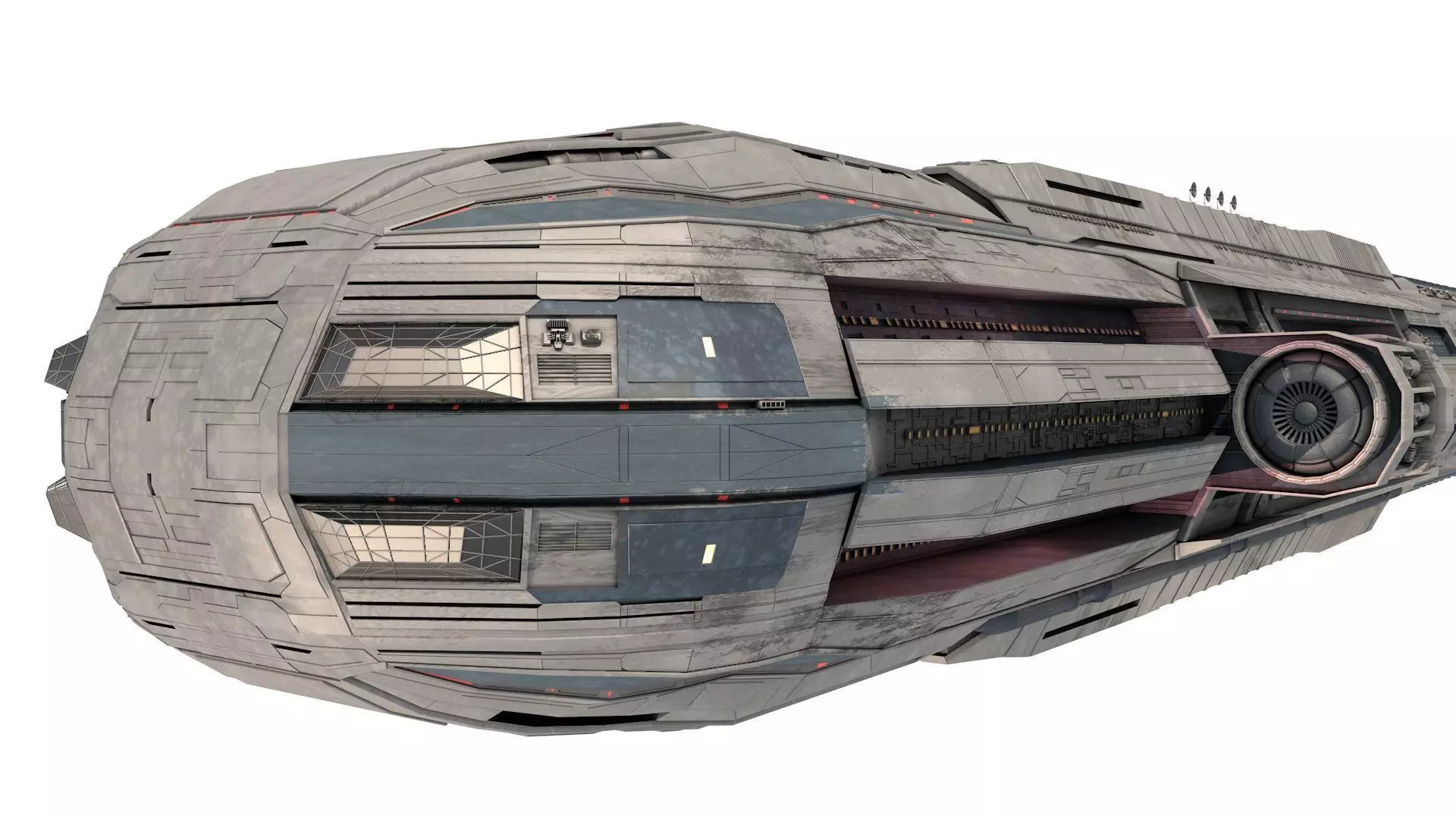 Star Cruiser Highly Detailed SciFi Spaceship with PBR Materials 3D model_3