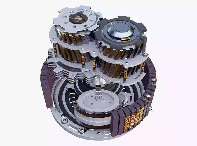 SciFi Electric Motor Gear Mechanism M1 3D model