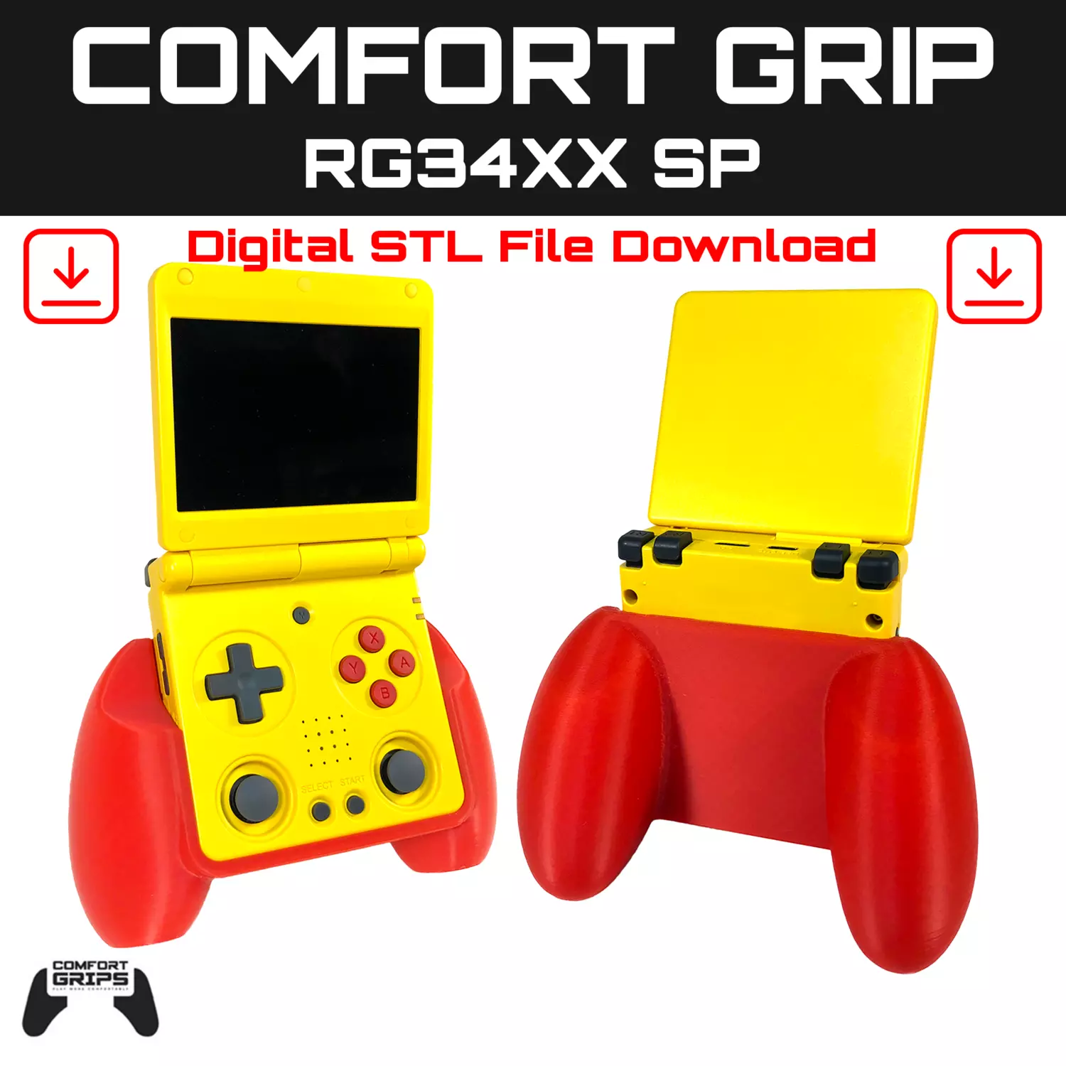 Anbernic RG34XX SP Comfort Grip Case 3D print model