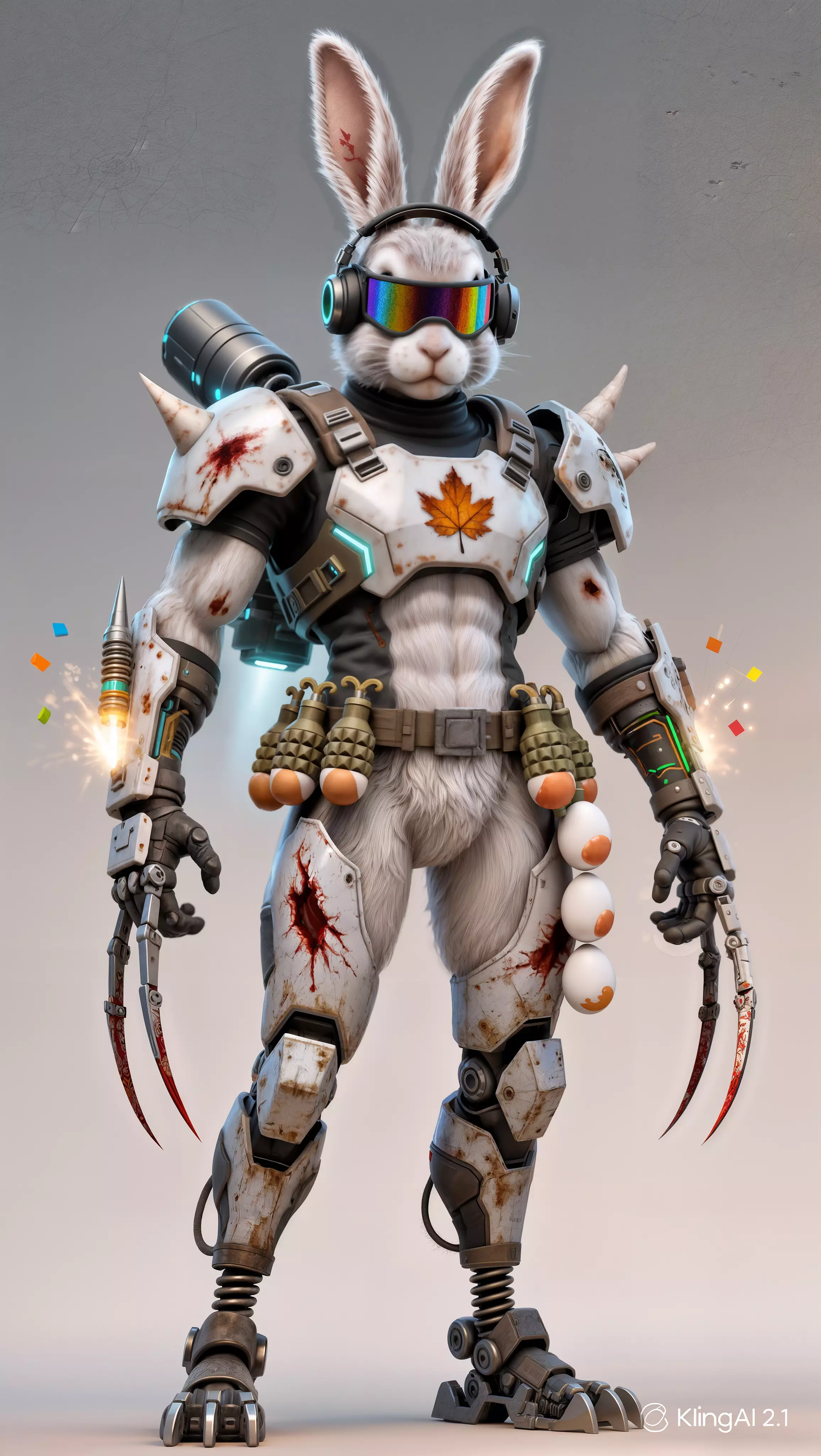 Conejo de Pascua guerrero 3D model_0