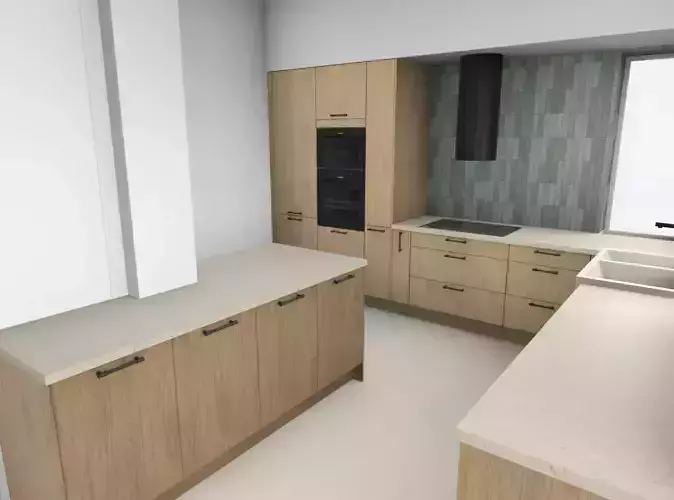 Cuisine Moderne en U Fichier SketchUp Formats Multi-Usage Low-poly 3D model