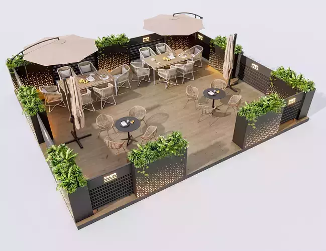 Outdoor Cafe and Restaurant Seating Elements 17