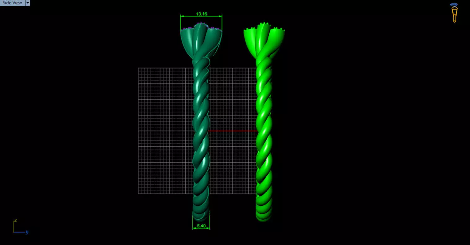 luxe twisted jewelry bangle 3D print model_7