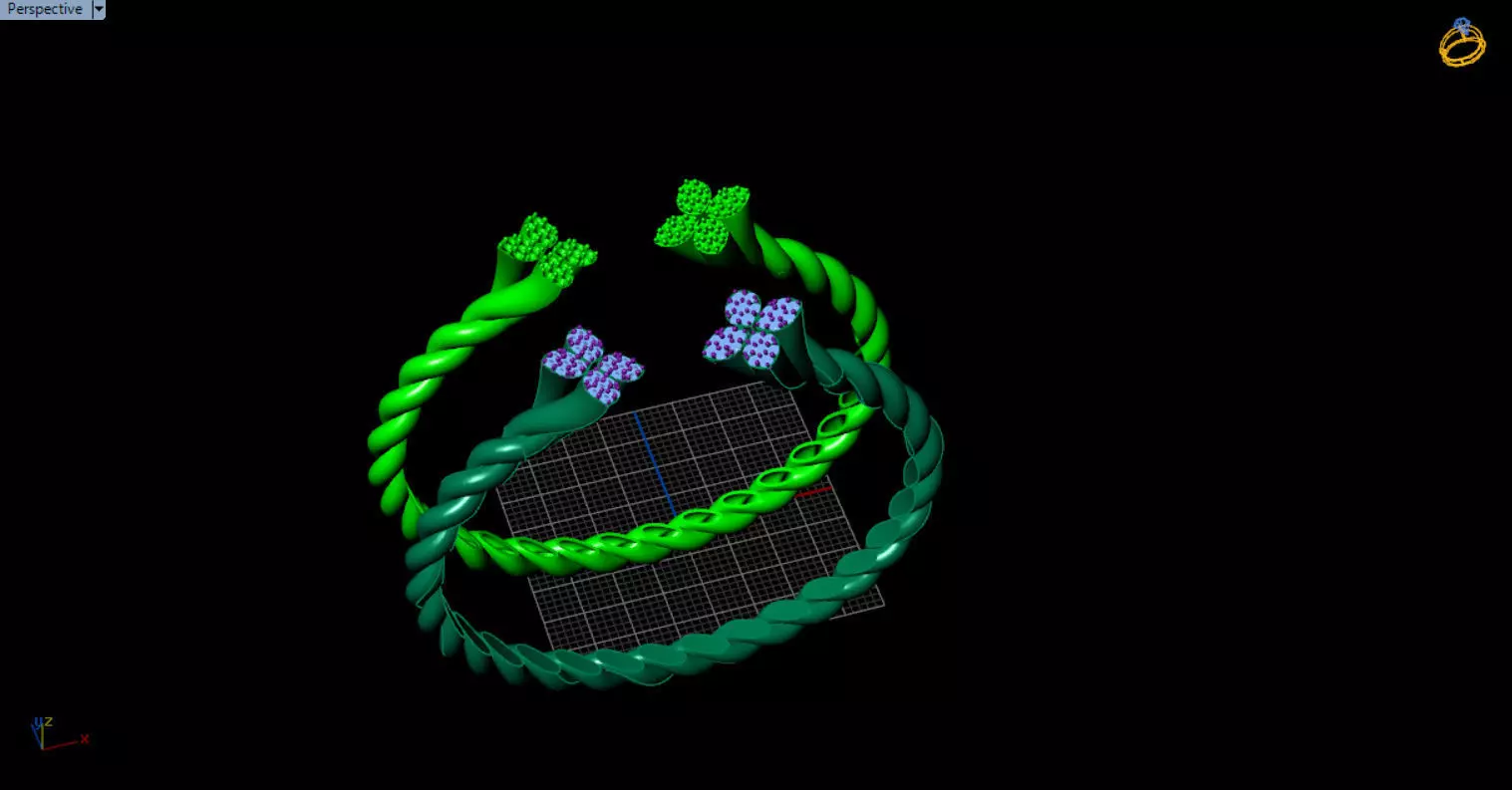 luxe twisted jewelry bangle 3D print model_53