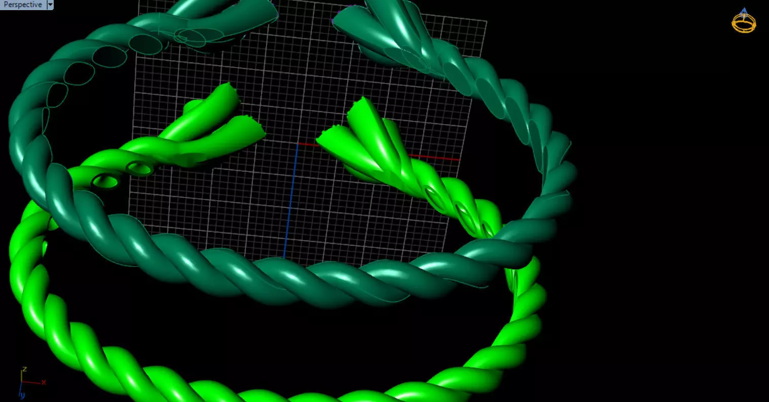 luxe twisted jewelry bangle 3D print model_33