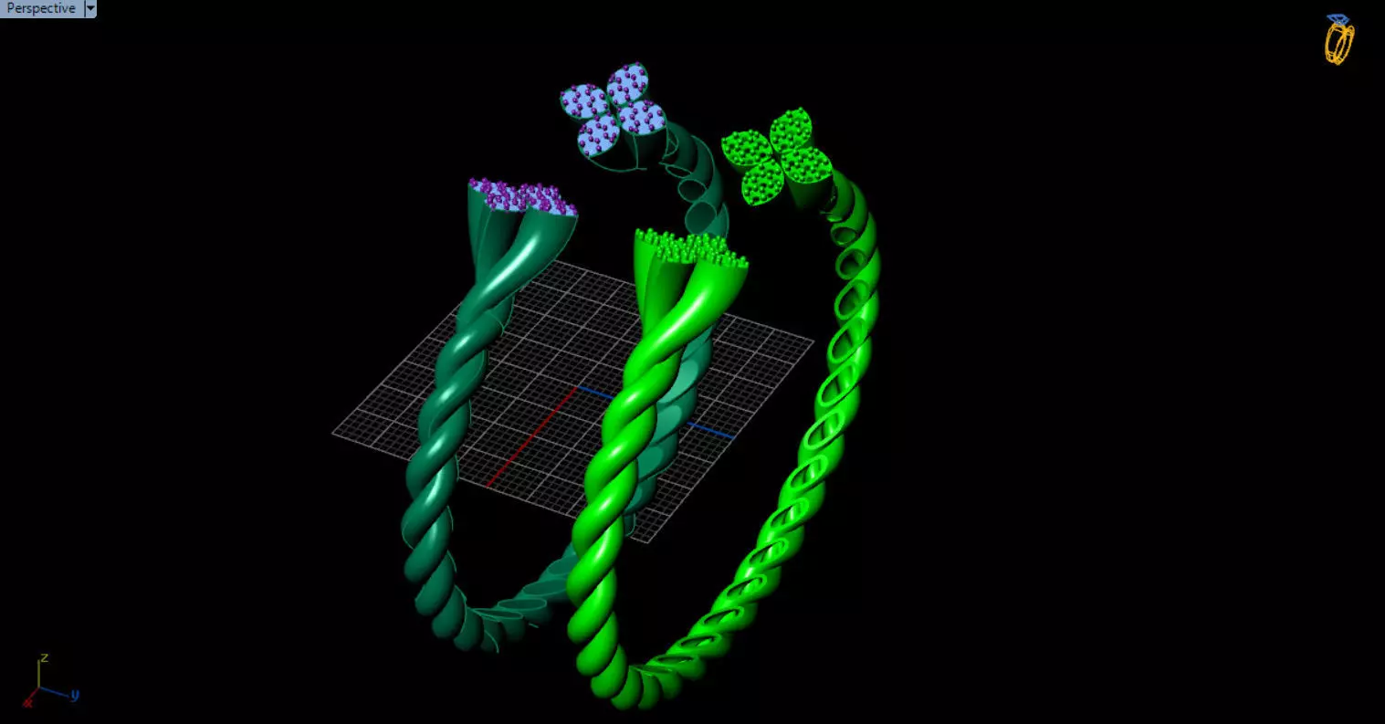 luxe twisted jewelry bangle 3D print model_20