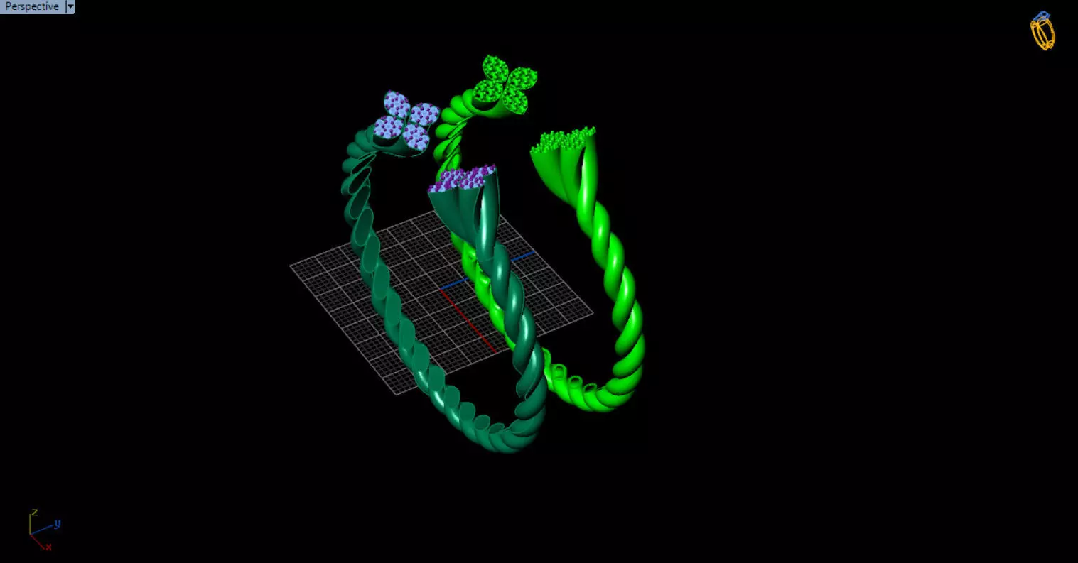 luxe twisted jewelry bangle 3D print model_50