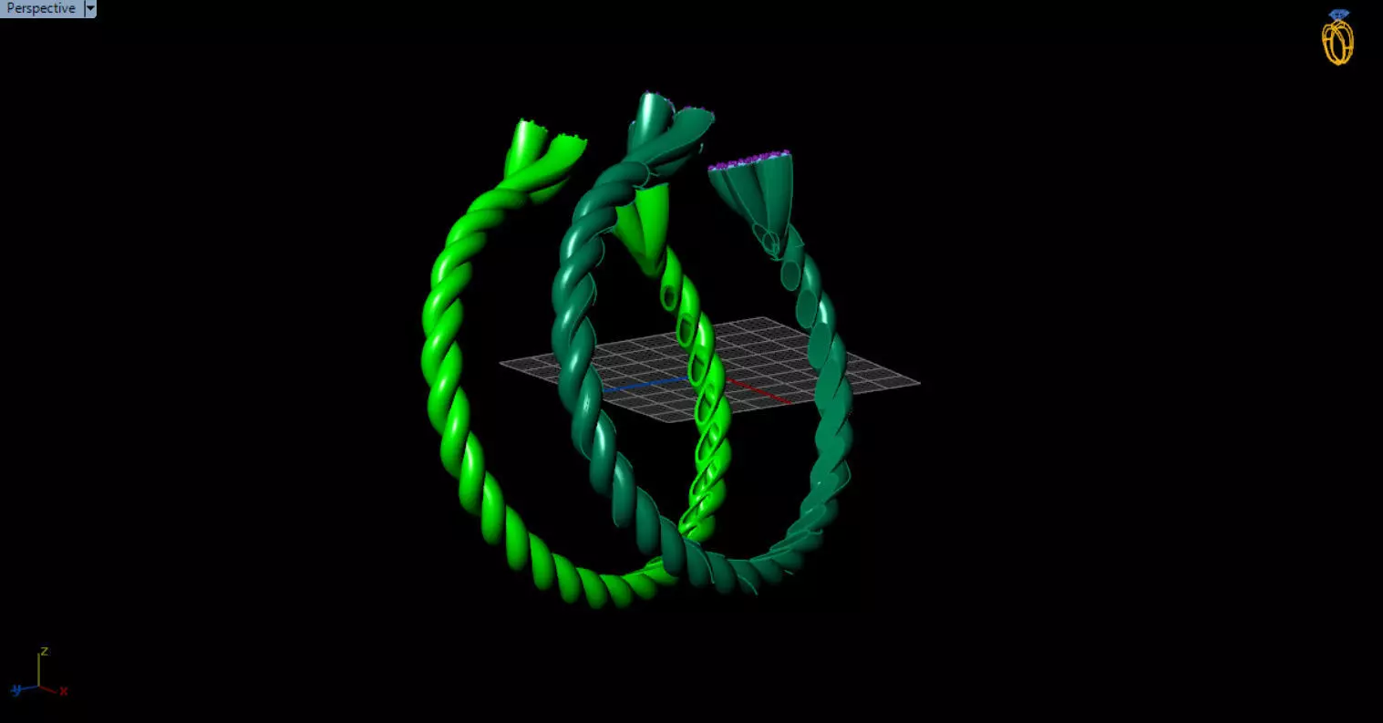 luxe twisted jewelry bangle 3D print model_56