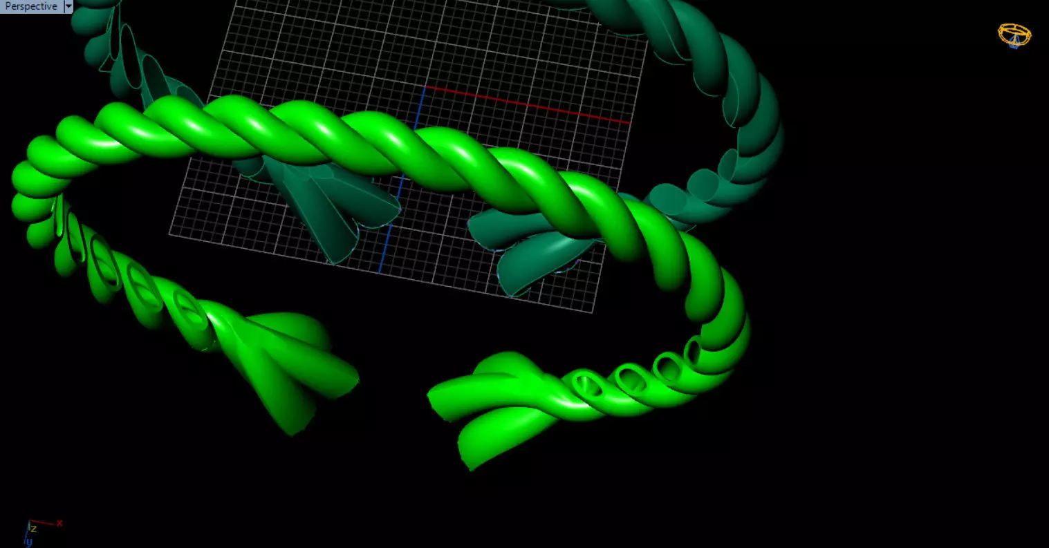 luxe twisted jewelry bangle 3D print model_35