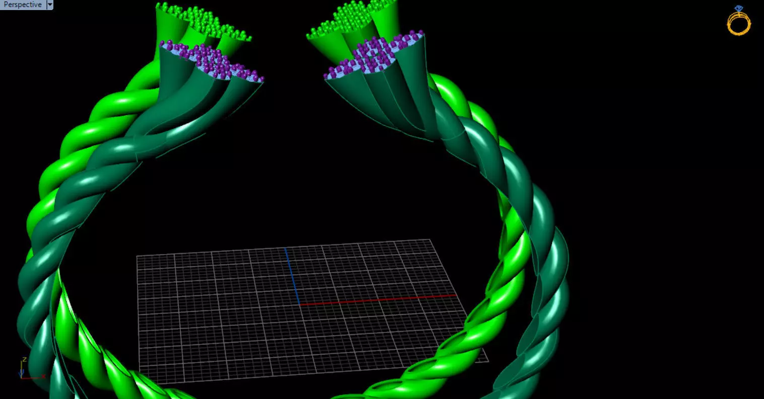 luxe twisted jewelry bangle 3D print model_31