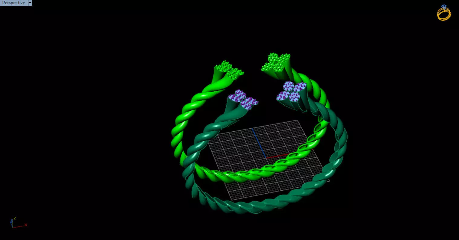 luxe twisted jewelry bangle 3D print model_8