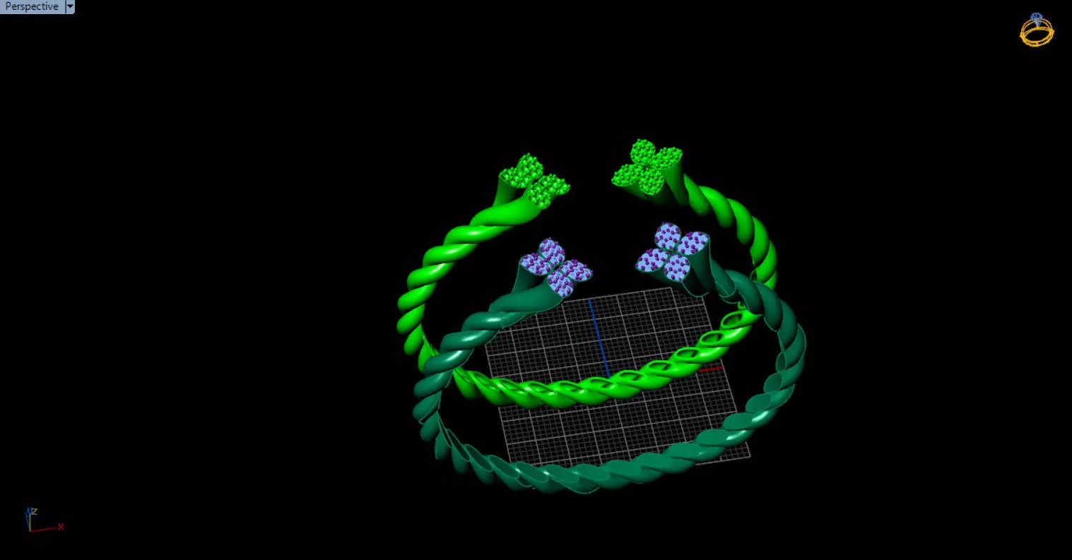 luxe twisted jewelry bangle 3D print model_9