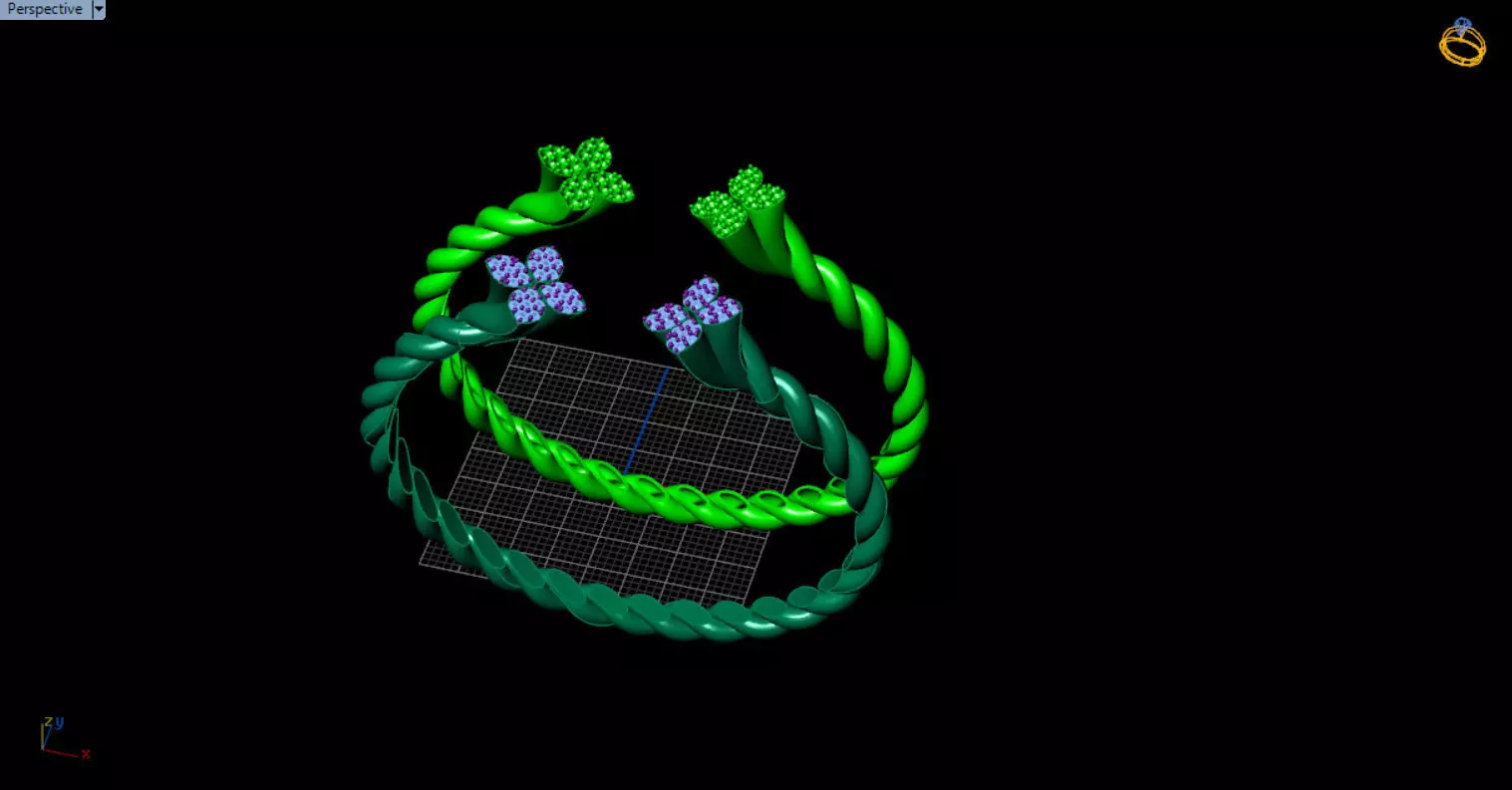 luxe twisted jewelry bangle 3D print model_52