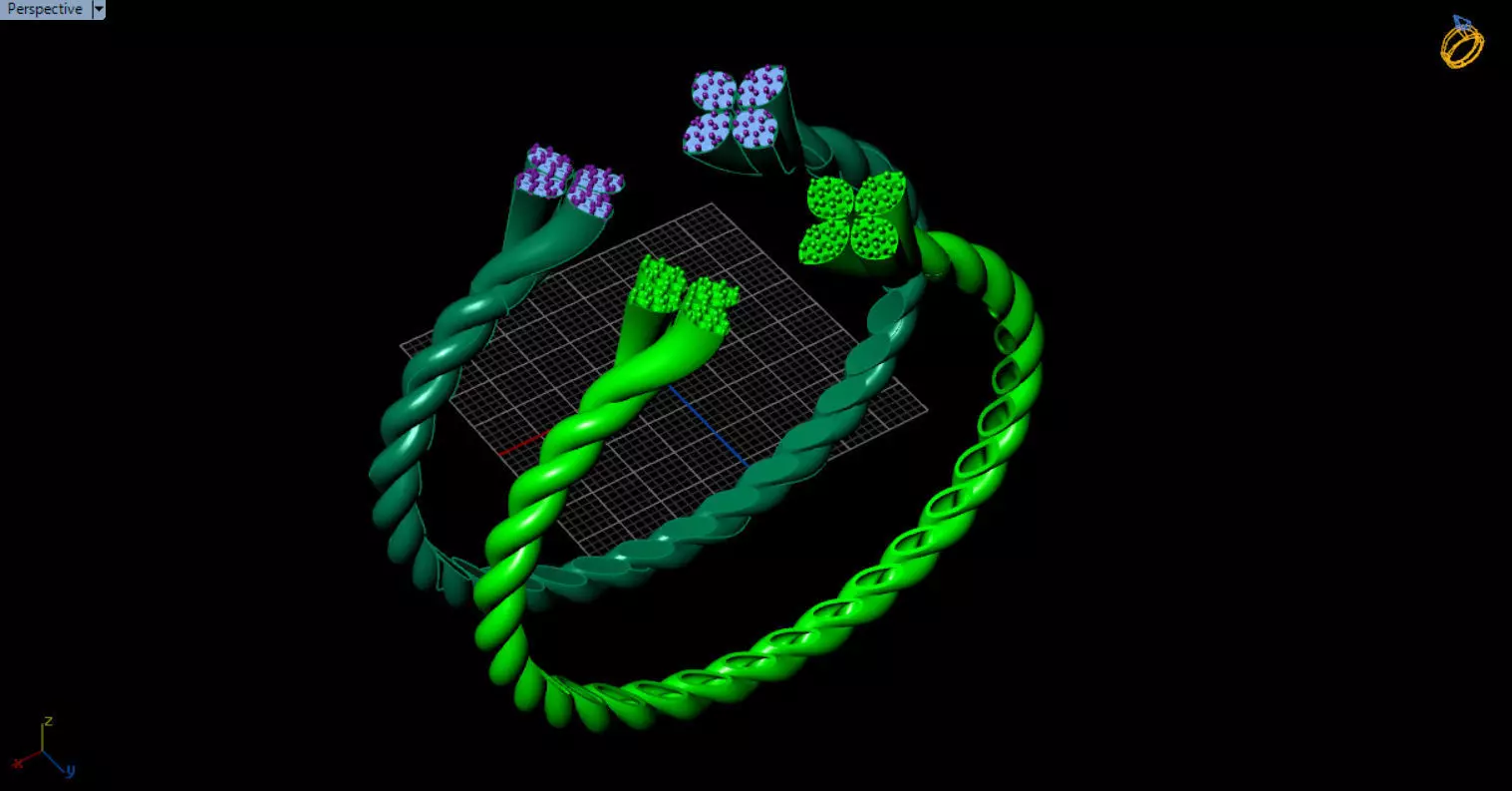 luxe twisted jewelry bangle 3D print model_21