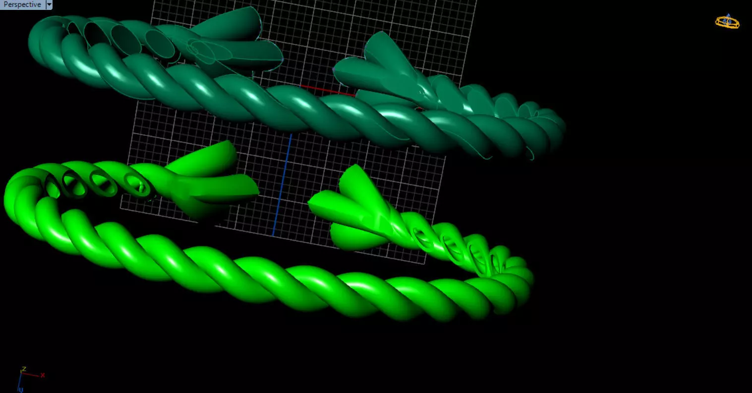 luxe twisted jewelry bangle 3D print model_34