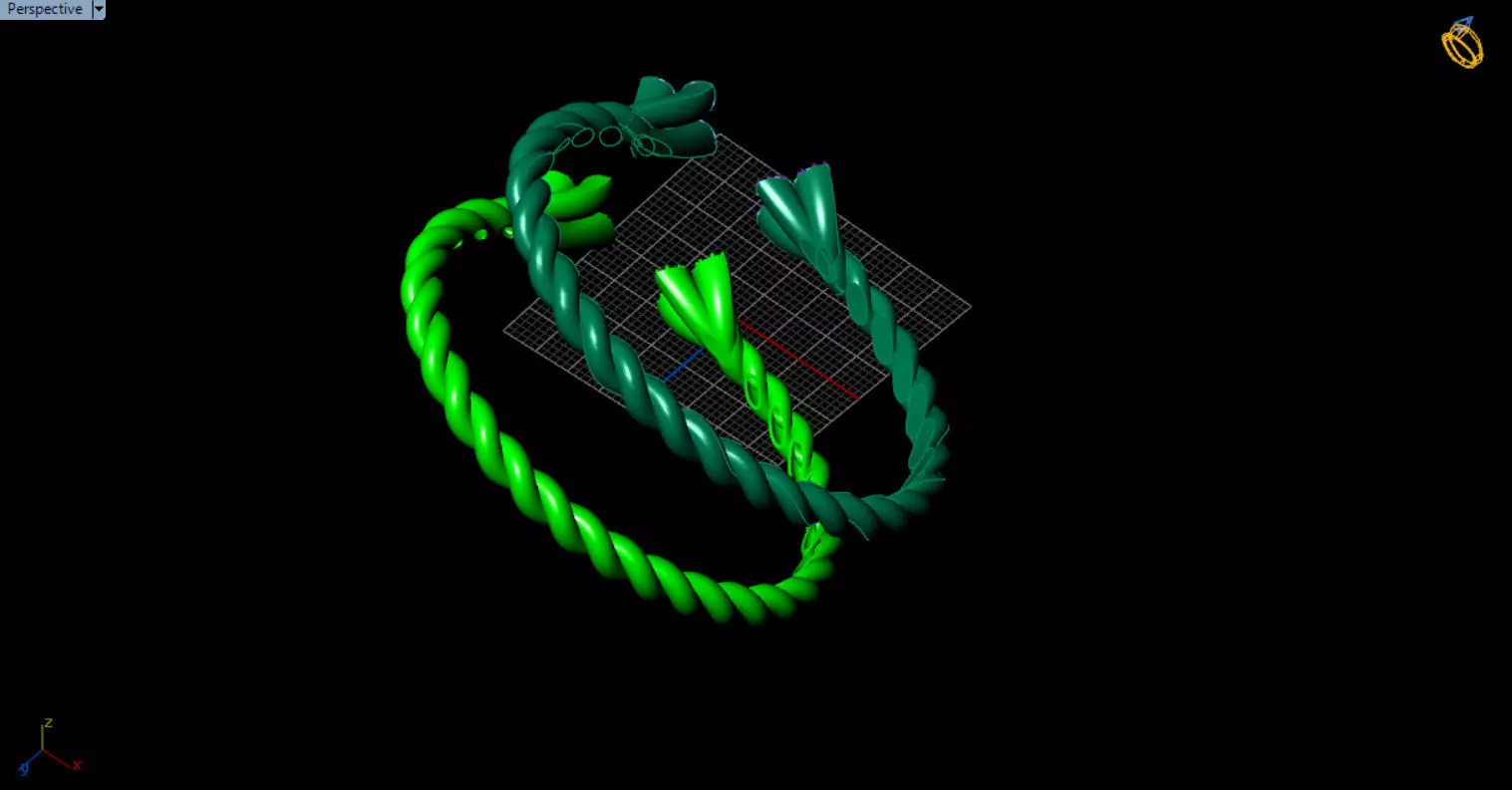 luxe twisted jewelry bangle 3D print model_57