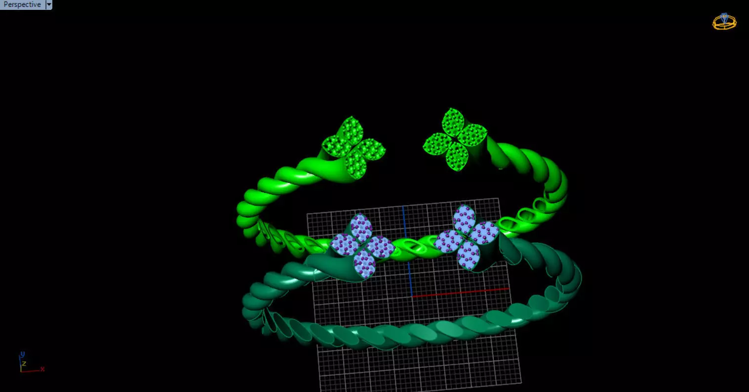 luxe twisted jewelry bangle 3D print model_11