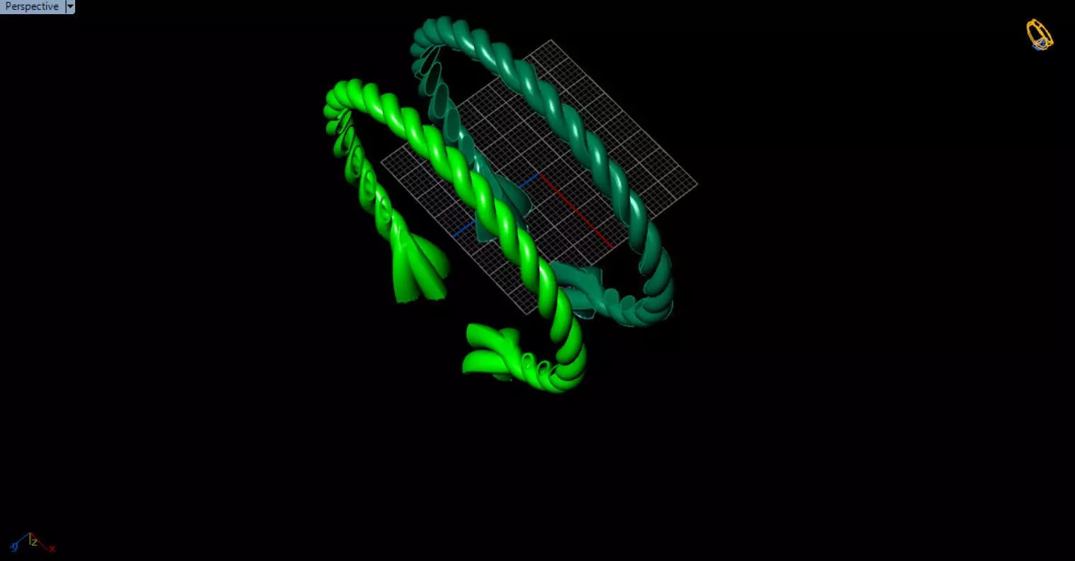 luxe twisted jewelry bangle 3D print model_59