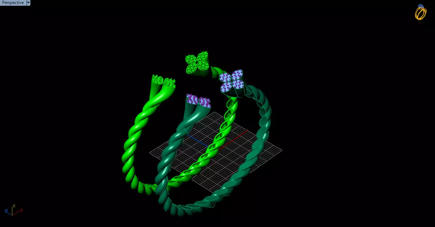 luxe twisted jewelry bangle 3D print model_54