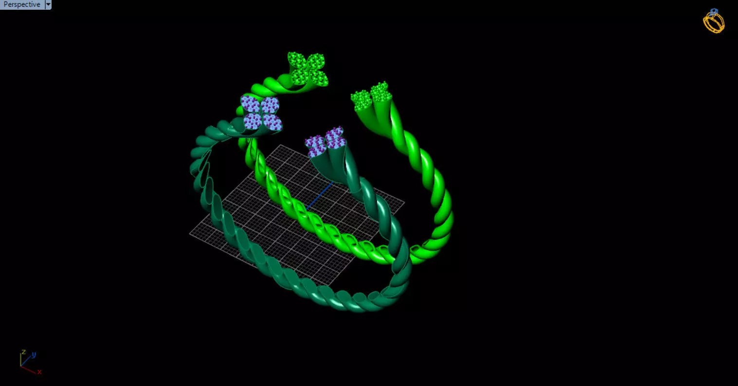 luxe twisted jewelry bangle 3D print model_51