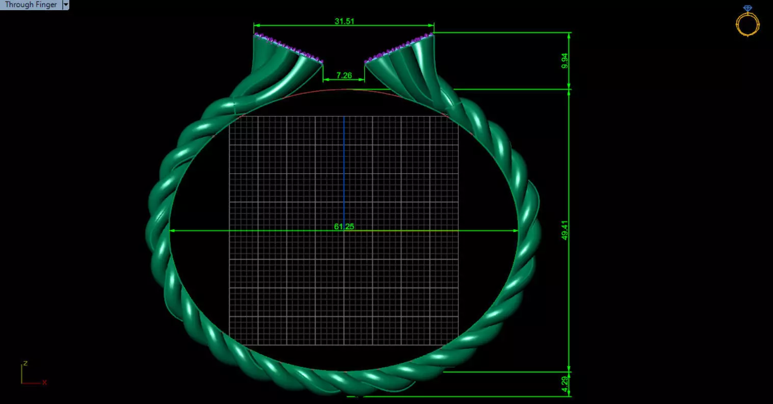 luxe twisted jewelry bangle 3D print model_6