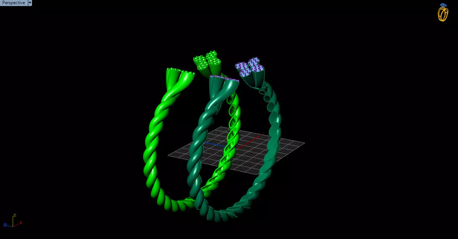 luxe twisted jewelry bangle 3D print model_55