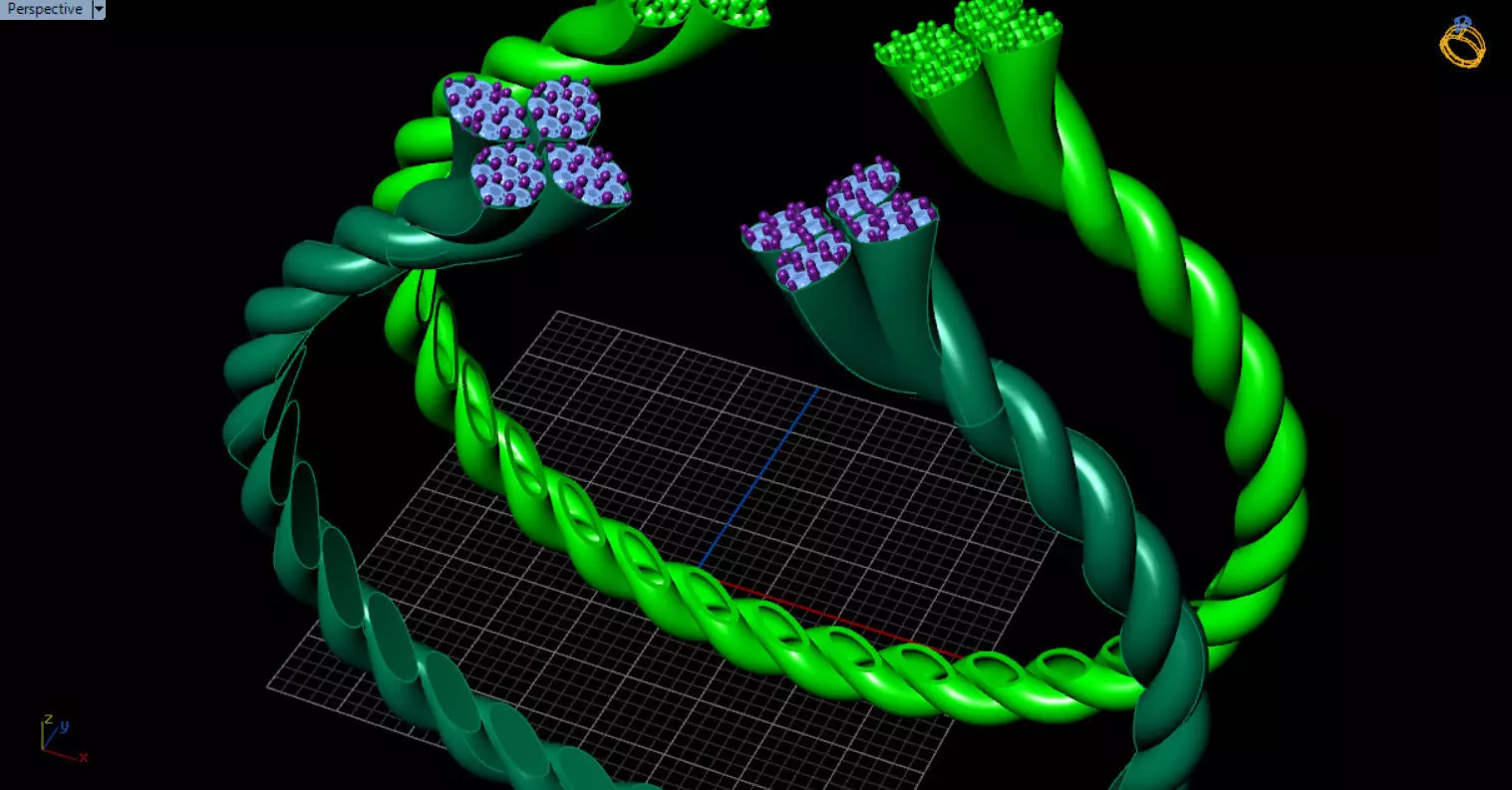 luxe twisted jewelry bangle 3D print model_14