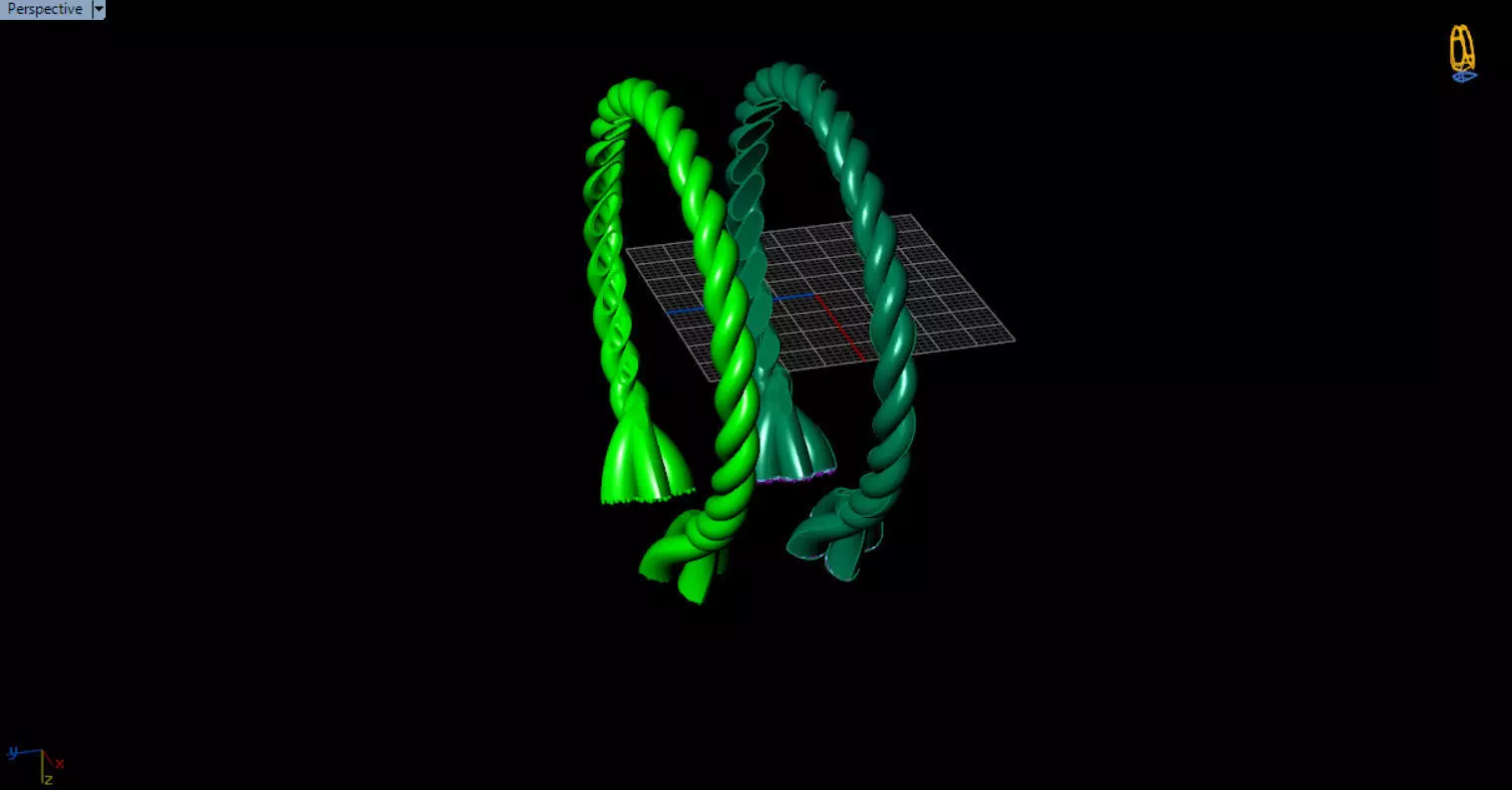 luxe twisted jewelry bangle 3D print model_60