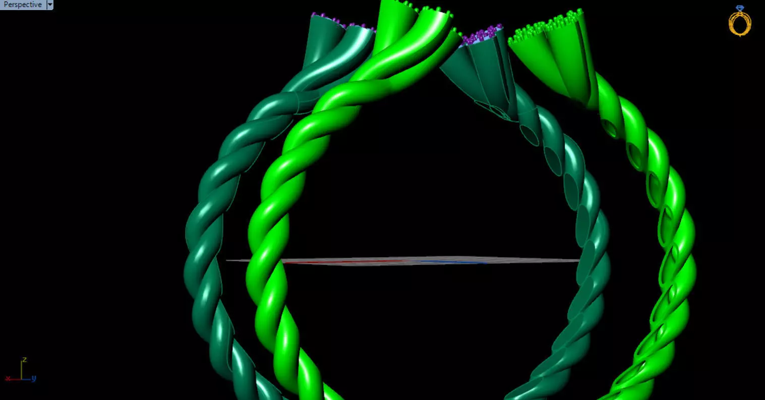 luxe twisted jewelry bangle 3D print model_46