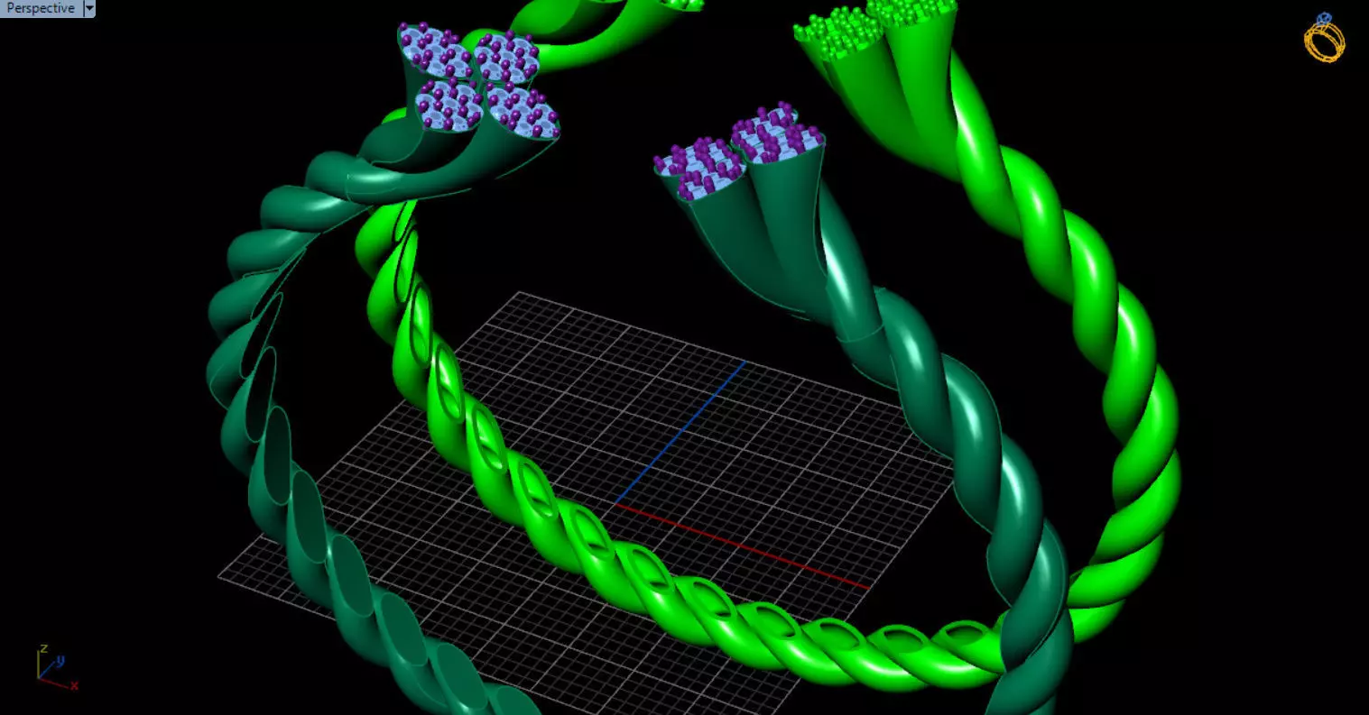 luxe twisted jewelry bangle 3D print model_15