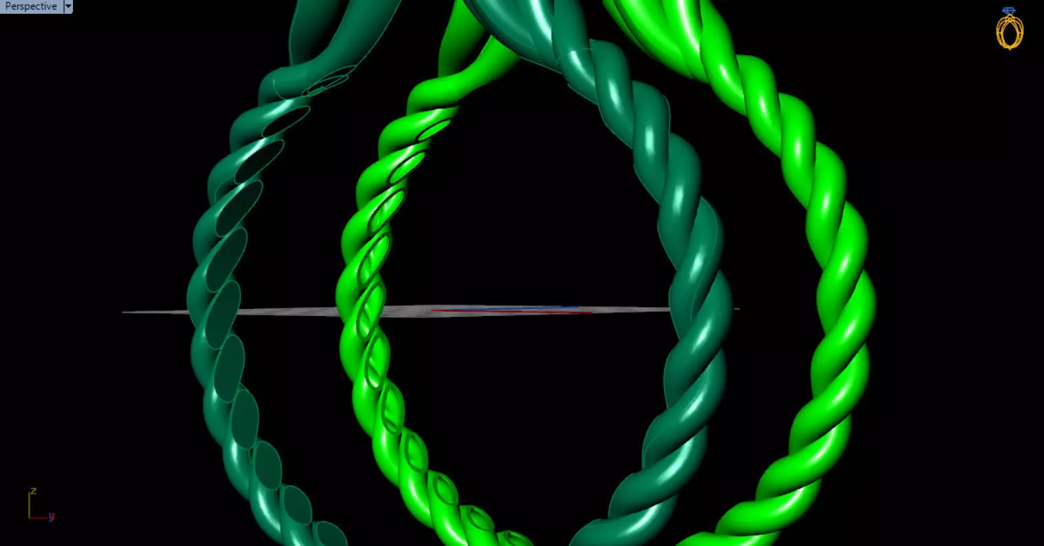 luxe twisted jewelry bangle 3D print model_16