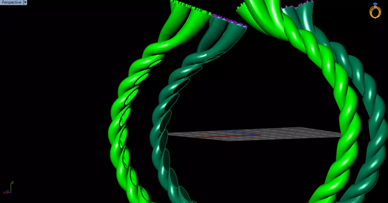 luxe twisted jewelry bangle 3D print model_44