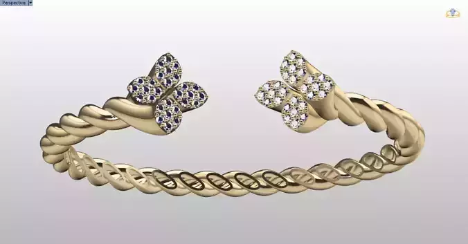 luxe twisted jewelry bangle 3D print model