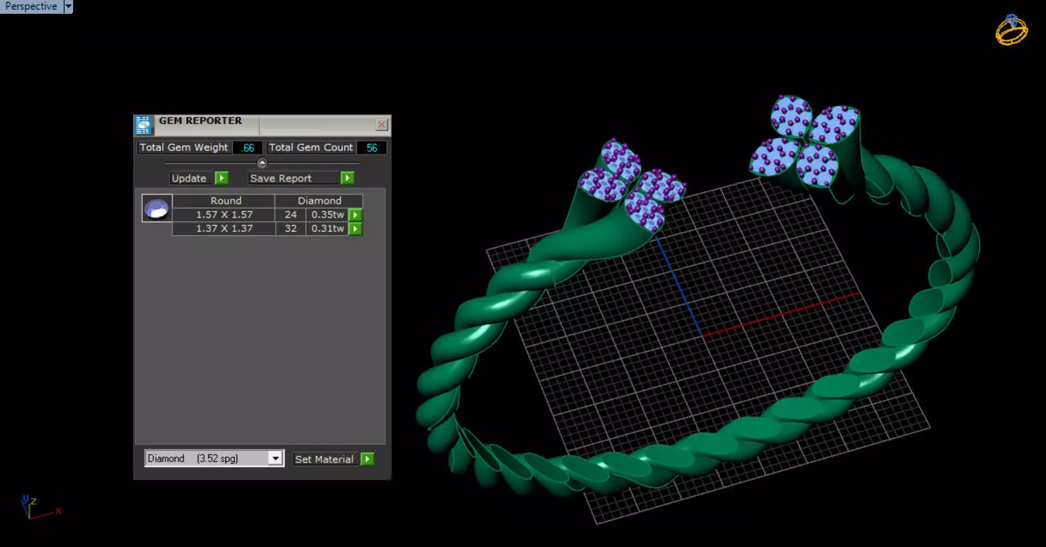 luxe twisted jewelry bangle 3D print model_3