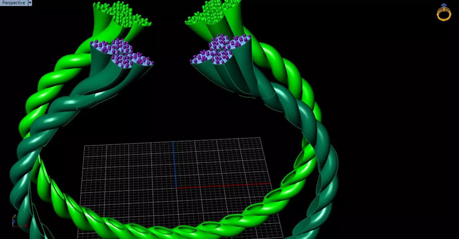 luxe twisted jewelry bangle 3D print model_30